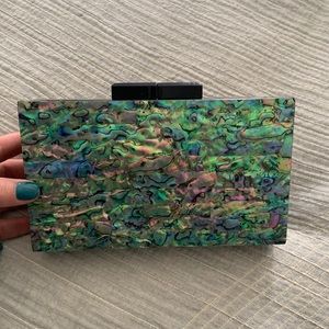 Iridescent evening clutch